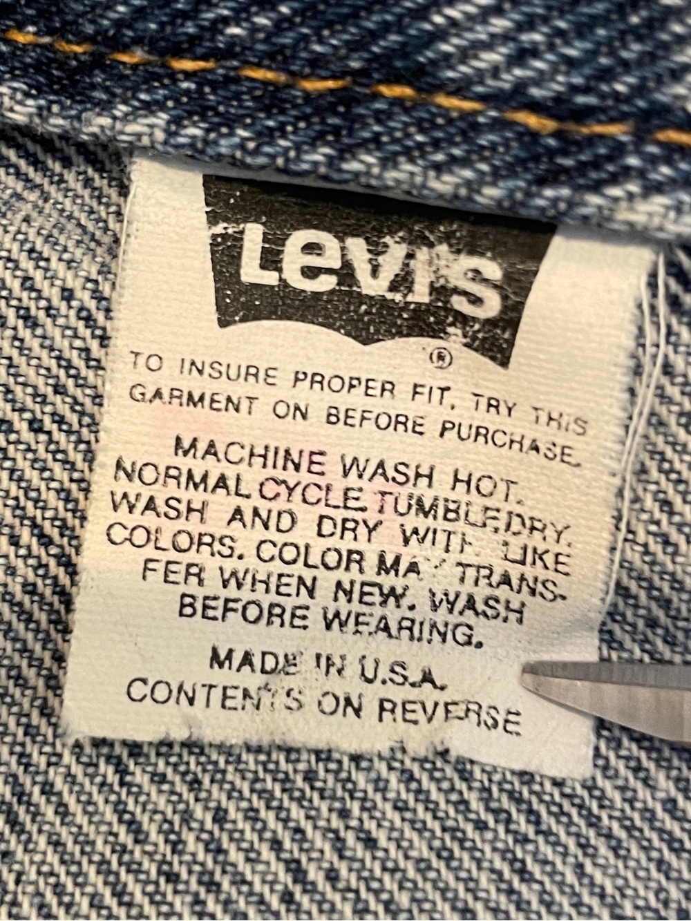 Vintage Levi's Men's 80s 90s Big John Trucker Vest Medium Made in USA 70595 - Picture 6 of 7